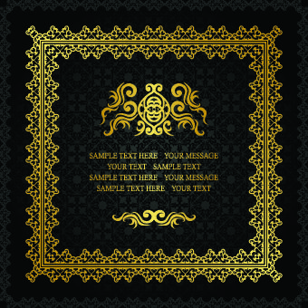 golden luxury frame vector graphics