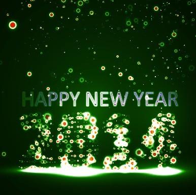 new year14 green light dot background