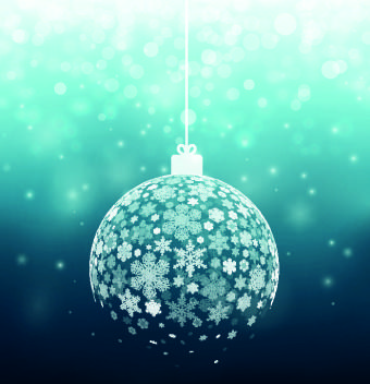 snowflake christmas ball vector