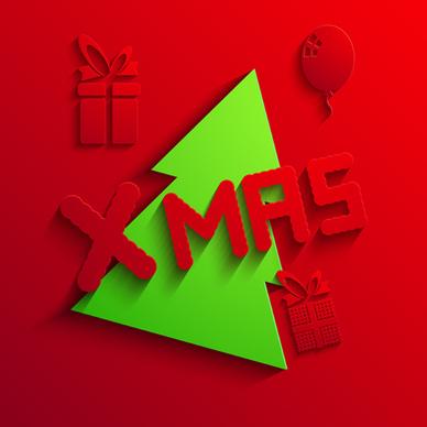 2014 xmas red background vector set