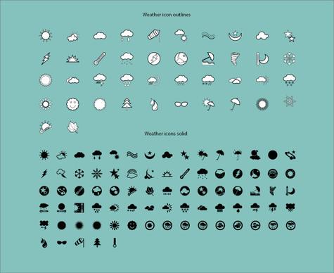 mini weather icons vector