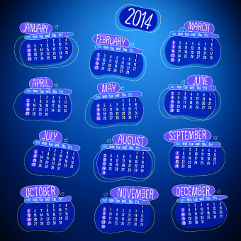 calendar14 vector huge collection