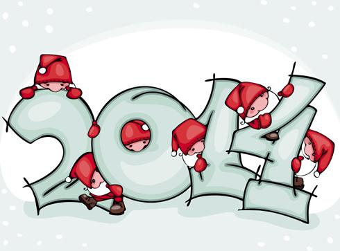 2014 new year creative design vectors