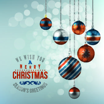 2014 new year christmas ornaments vector