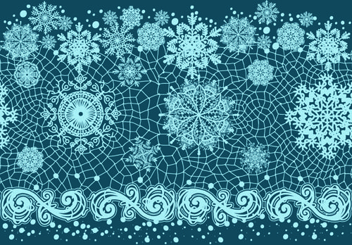 christmas snowflake lace vector set