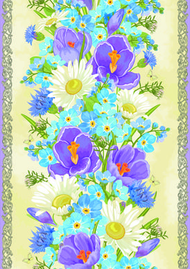 vintage flower and frames vector