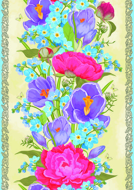 vintage flower and frames vector