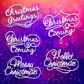 creative christmas text logos vector