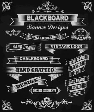 vintage black and white labels with ornaments vector