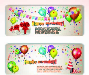 colorful balloons holiday banner vector