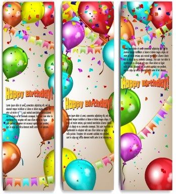 colorful balloons holiday banner vector