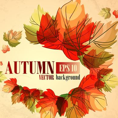 autumn beautiful background vector set