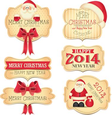 2014 year christmas labels vector