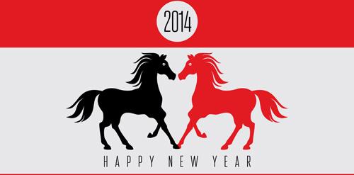 2014 horse year creative vector background