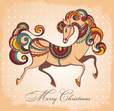 2014 horse year creative vector background