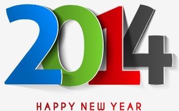 2014 new year text design vector