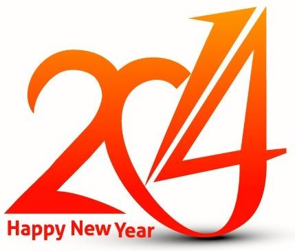 2014 new year text design vector