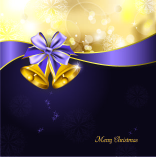 2014 christmas ribbon and bell background