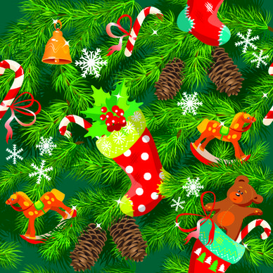 christmas pine needles vector background