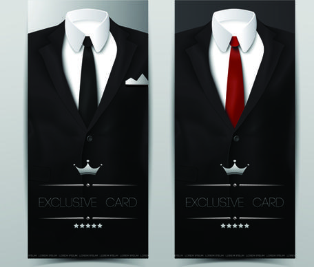 vector set of tuxedo cards