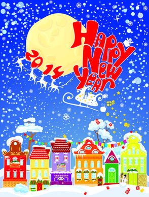 2014 new year city vector