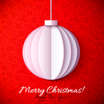 paper christmas ball vector backgroun