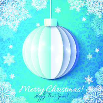 paper christmas ball vector backgroun