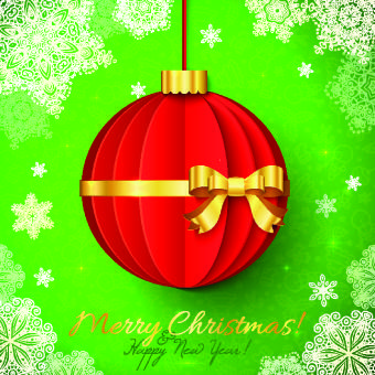 paper christmas ball vector backgroun