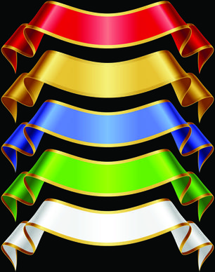 colored ribbons design vector