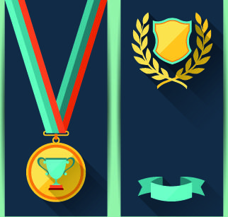 medals objects design vector