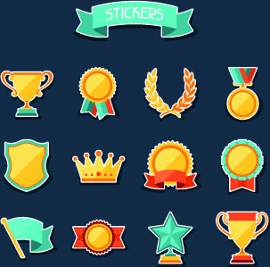 medals objects design vector