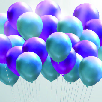 happy birthday colored balloons background