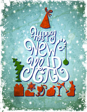 2014 happy new year design vector