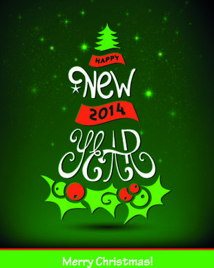 2014 happy new year design vector