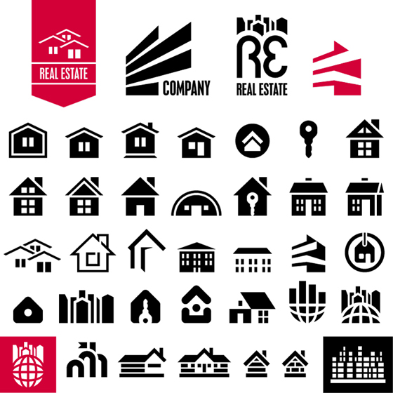 black house icons vector