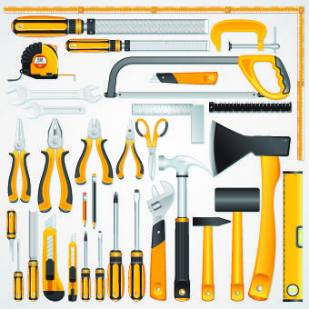 different mechanical tools vector