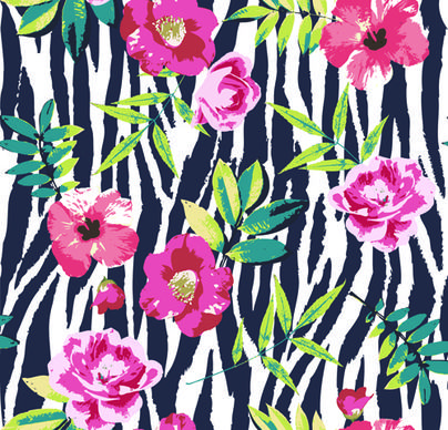 seamless flower patterns vector