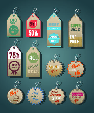 vintage tags big sale vector