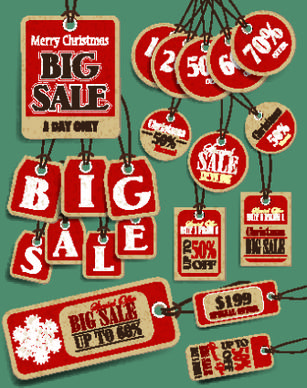 vintage tags big sale vector