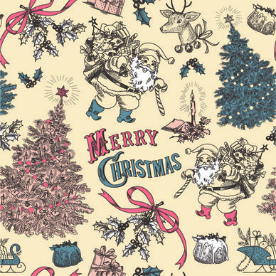 vintage xmas elements vector