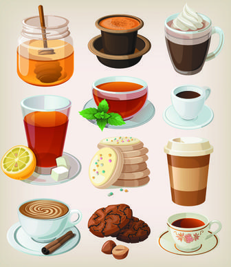 set of food icons vectors