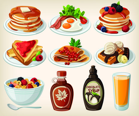 set of food icons vectors