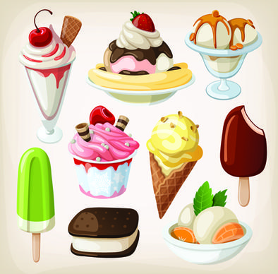 set of food icons vectors