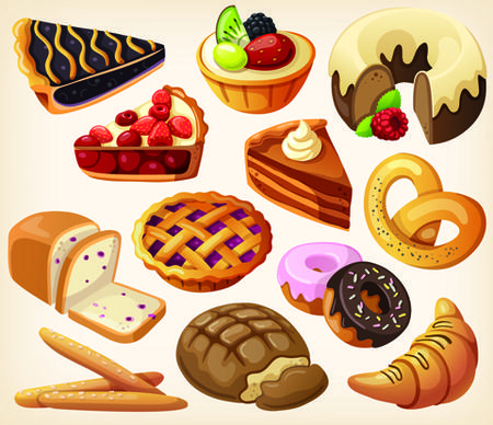 set of food icons vectors