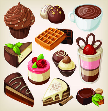 set of food icons vectors