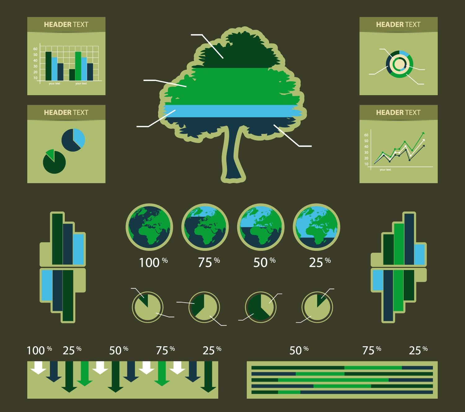 environmental protection infographics vector