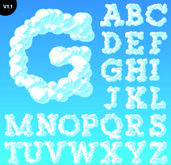 3d alphabet vector set