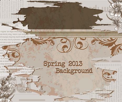 vintage spring floral background