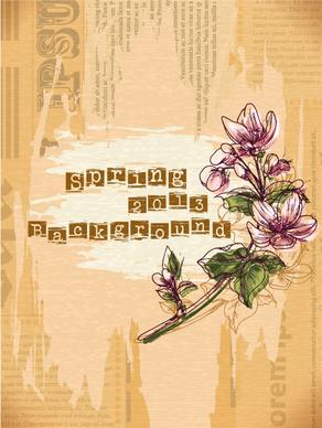 vintage spring floral background