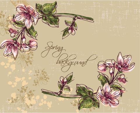 vintage spring floral background